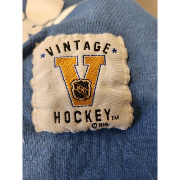 Quebec Nordiques NHL T-Shirt Bulletin Prima Cotton Small Blue Pre-Owned - Picture 2 of 9